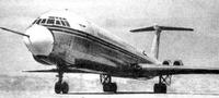 Первый прототип Ил-62 с двигателями АЛ-7П. В носу виден приёмник воздушного давления (ПВД), устанавливавшийся на время лётных испытаний